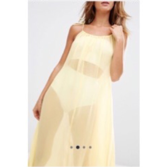 🤩ASOS Tie Shoulder Sheer Swing Maxi Beach Dress - Picture 2 of 3